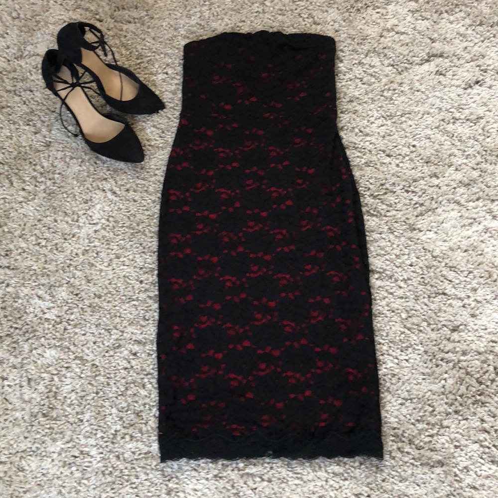 Express - Strapless Lace Dress